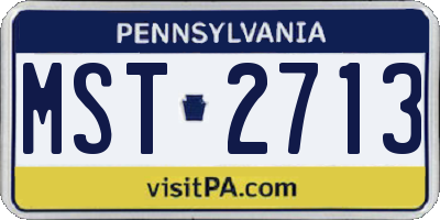 PA license plate MST2713