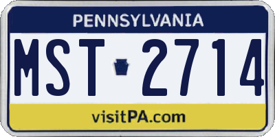 PA license plate MST2714