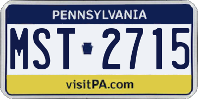 PA license plate MST2715