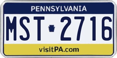PA license plate MST2716