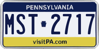 PA license plate MST2717