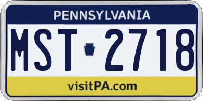 PA license plate MST2718
