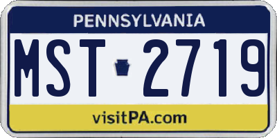 PA license plate MST2719