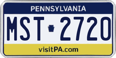 PA license plate MST2720
