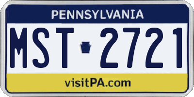 PA license plate MST2721