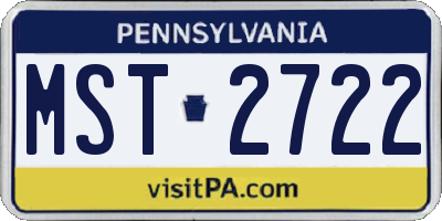 PA license plate MST2722