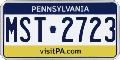 PA license plate MST2723