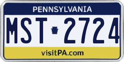 PA license plate MST2724