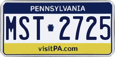 PA license plate MST2725
