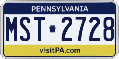 PA license plate MST2728