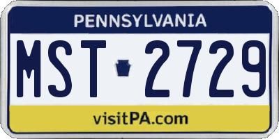 PA license plate MST2729