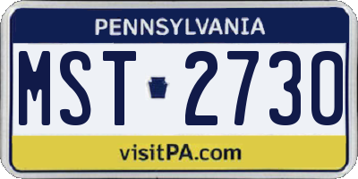 PA license plate MST2730