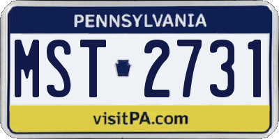 PA license plate MST2731