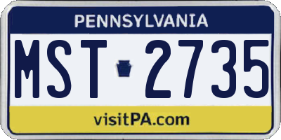 PA license plate MST2735