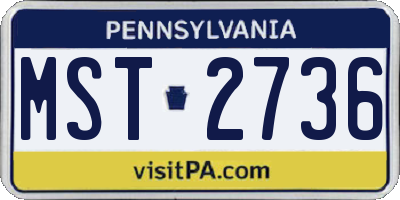 PA license plate MST2736