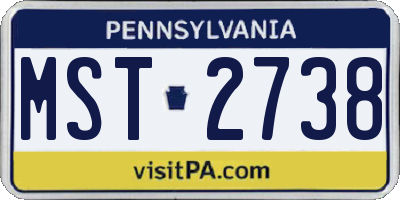 PA license plate MST2738