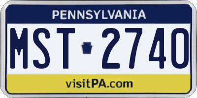 PA license plate MST2740