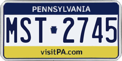 PA license plate MST2745