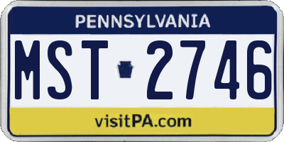 PA license plate MST2746