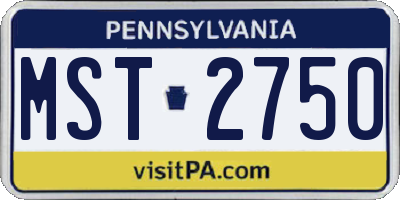 PA license plate MST2750
