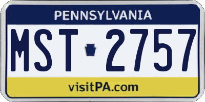 PA license plate MST2757