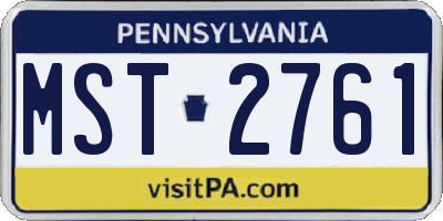 PA license plate MST2761