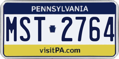 PA license plate MST2764
