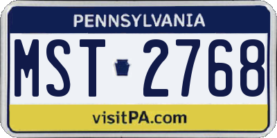 PA license plate MST2768