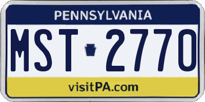 PA license plate MST2770