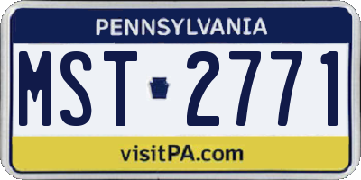PA license plate MST2771