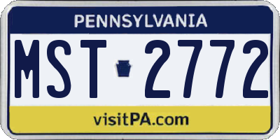 PA license plate MST2772