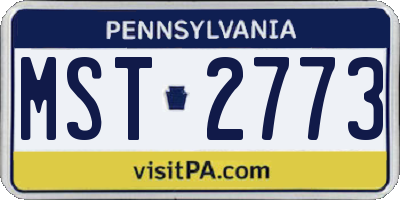 PA license plate MST2773