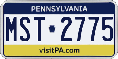 PA license plate MST2775