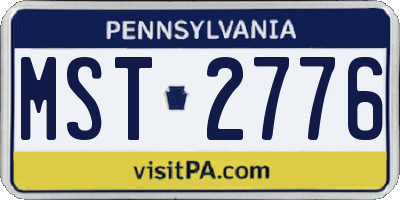 PA license plate MST2776