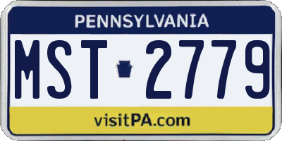 PA license plate MST2779