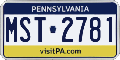 PA license plate MST2781