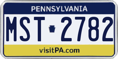 PA license plate MST2782