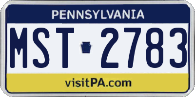 PA license plate MST2783