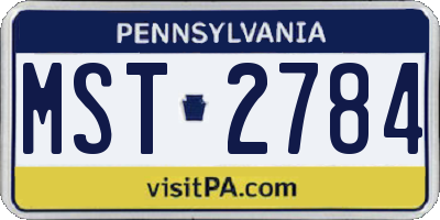 PA license plate MST2784