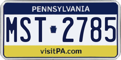 PA license plate MST2785
