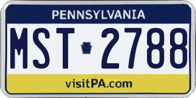 PA license plate MST2788
