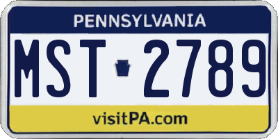 PA license plate MST2789