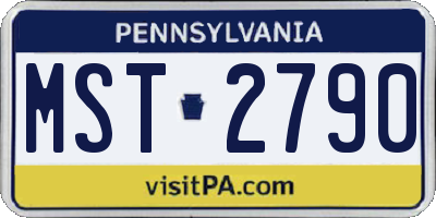 PA license plate MST2790
