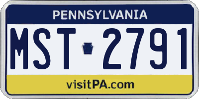 PA license plate MST2791