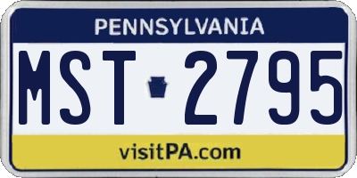 PA license plate MST2795