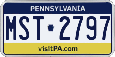 PA license plate MST2797