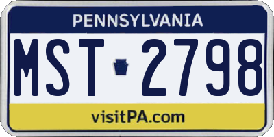 PA license plate MST2798