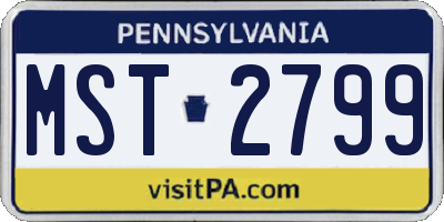 PA license plate MST2799