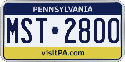 PA license plate MST2800