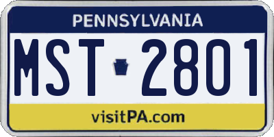 PA license plate MST2801